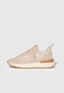 Monaco - Suede and Nylon Runner - Cream