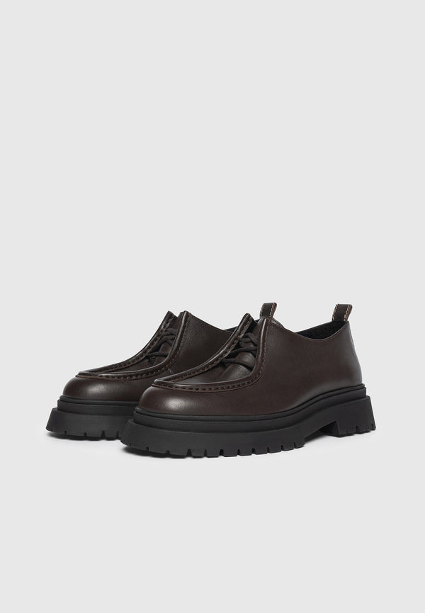 Lille - Leather Lace Up Shoes - Brown