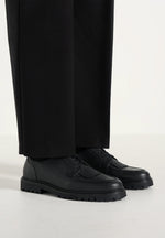 Fernand - Leather Fringe Derby Shoe - Black