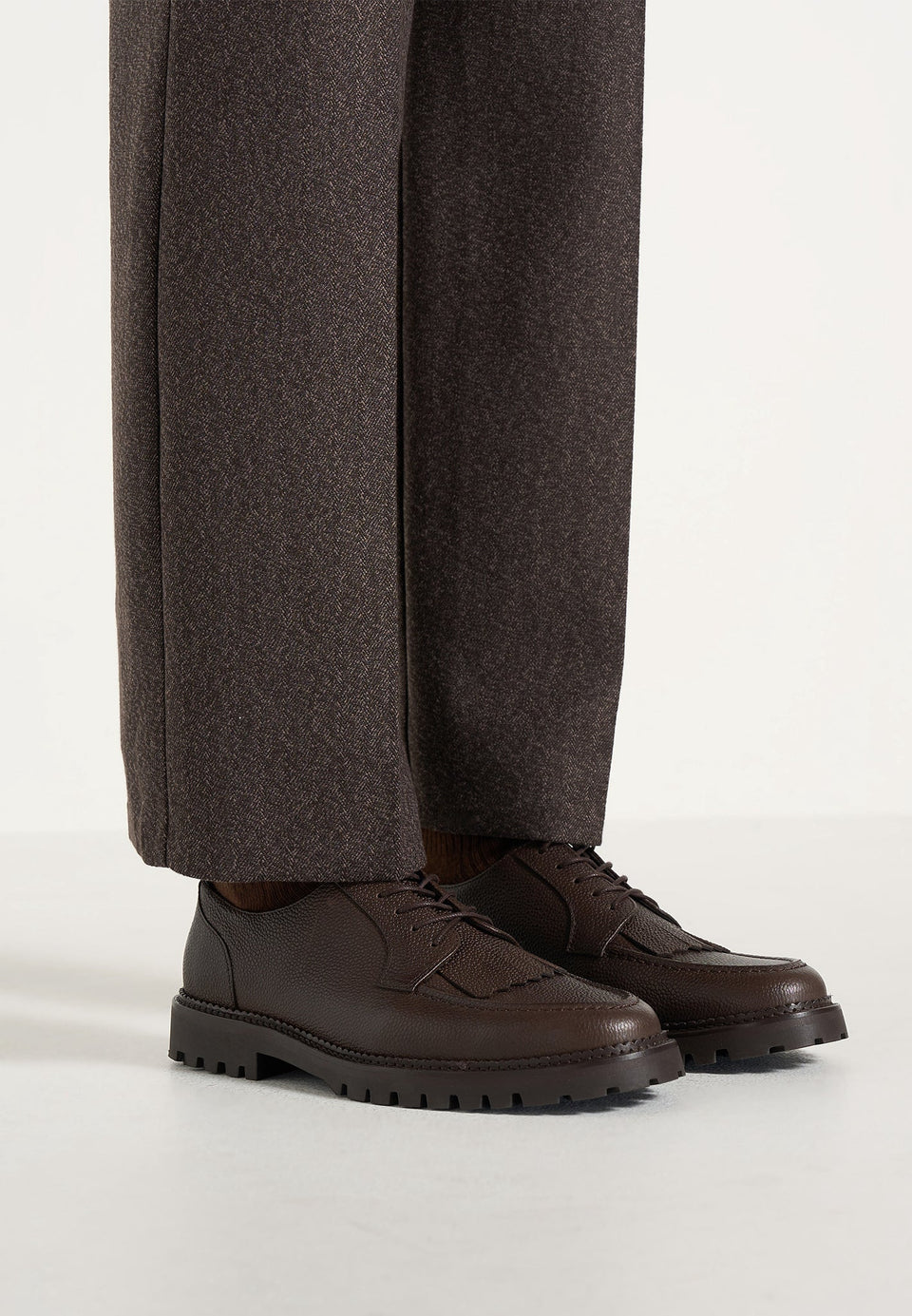 Fernand - Leather Fringe Derby Shoe - Brown