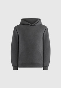 Drew - Neoprene Minimal Regular Fit Hoodie - Charcoal Grey