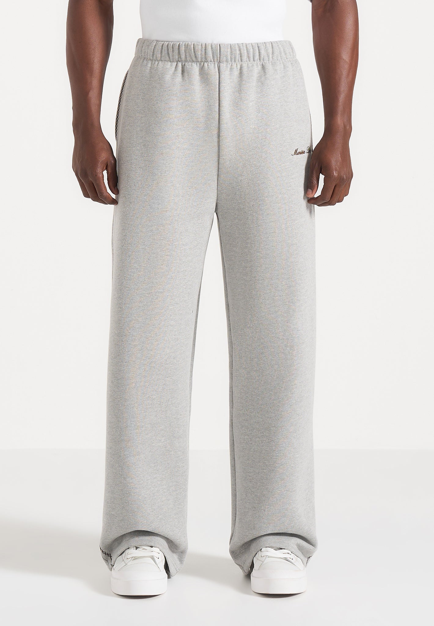 Morgan - Unisex Whipstitch Regular Joggers - Light Grey