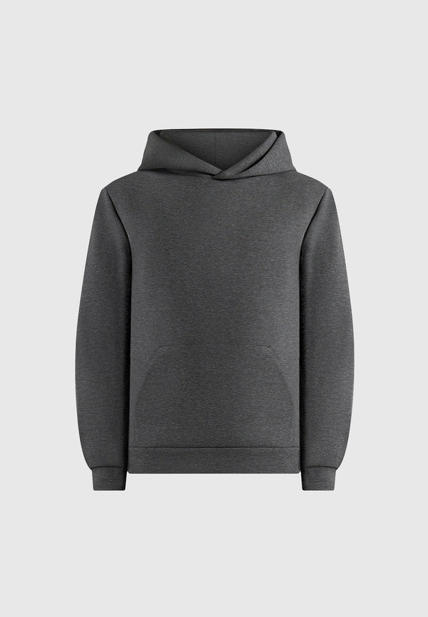 JS007 - Neoprene Minimal Regular Fit Hoodie - Charcoal Grey