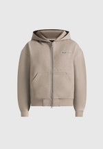 Zia - Unisex Signature Relaxed Fit Zip Hoodie - Taupe
