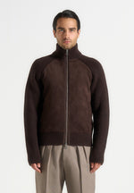 rami-suede-knit-jacket-brown