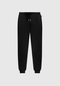 JS008 - Neoprene Minimal Tapered Fit Cuffed Joggers - Black