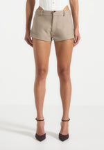 Elle - Tailored Mini Shorts - Taupe