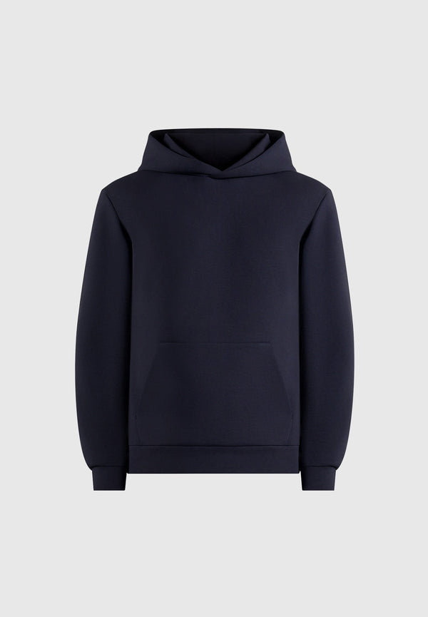 Drew - Neoprene Minimal Regular Fit Hoodie - Navy