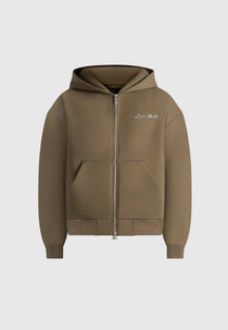 JS002 - Unisex Signature Relaxed Fit Zip Hoodie - Olive