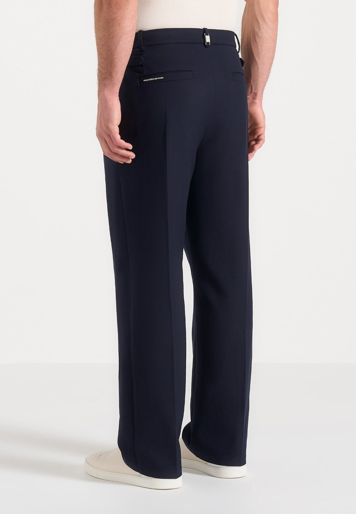 Pierre - Twin Pleat Tailored Pants - Dark Navy