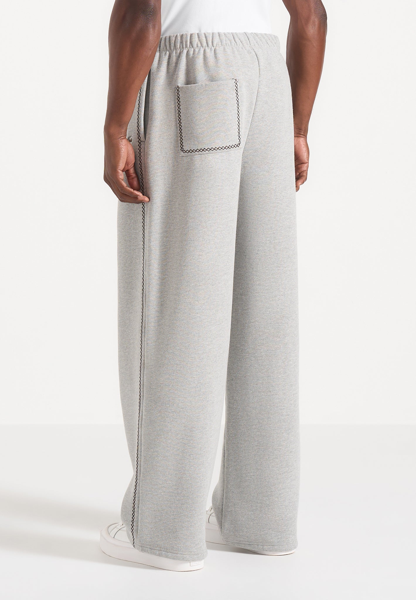 Morgan - Unisex Whipstitch Regular Joggers - Light Grey
