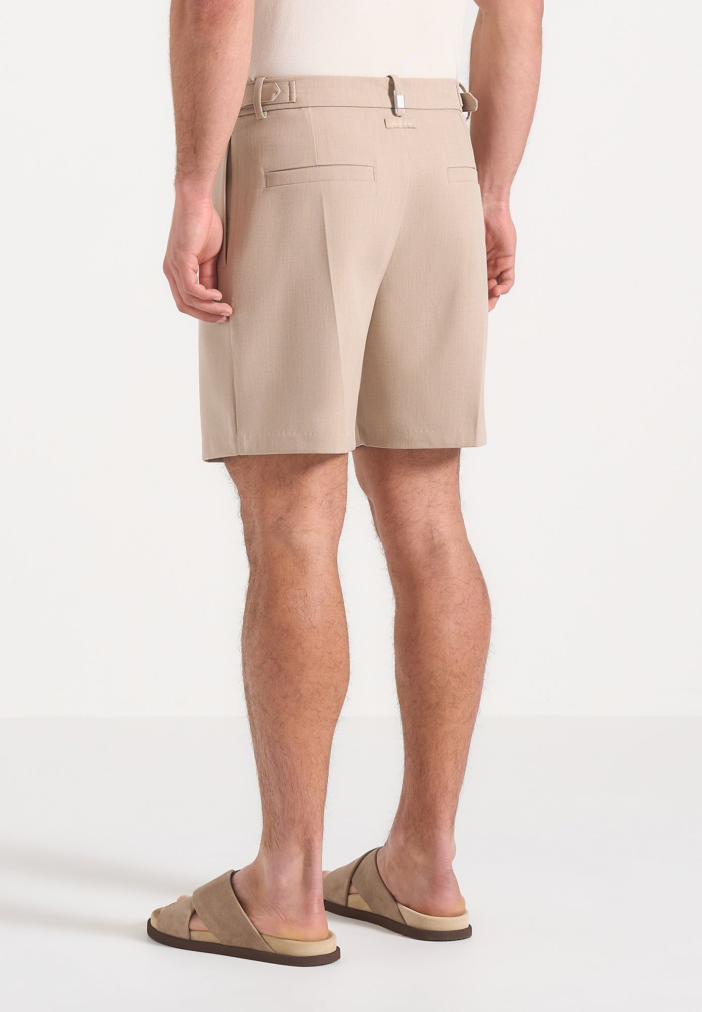 Marin - Tailored Pleated Shorts - Beige