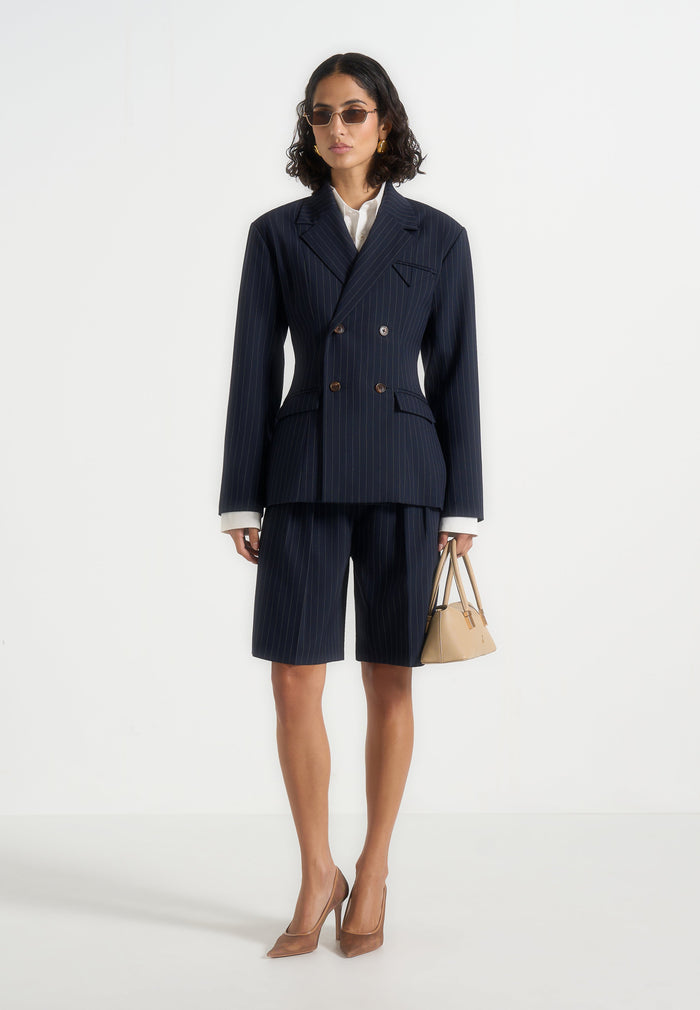 lorette-pinstripe-double-pleat-tailored-shorts-navy