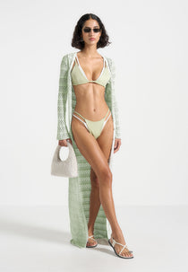 Lydie - Double Layer Bikini Top - Sage/White