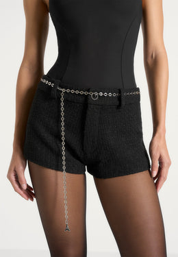 elina-tweed-mini-shorts-with-belt-black