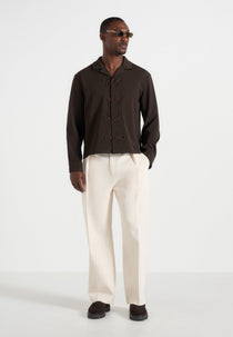 Valen - Applique Detail Long Sleeve Shirt - Brown