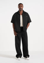 Loic - Wide Leg Tailored Pants With Belt - Black