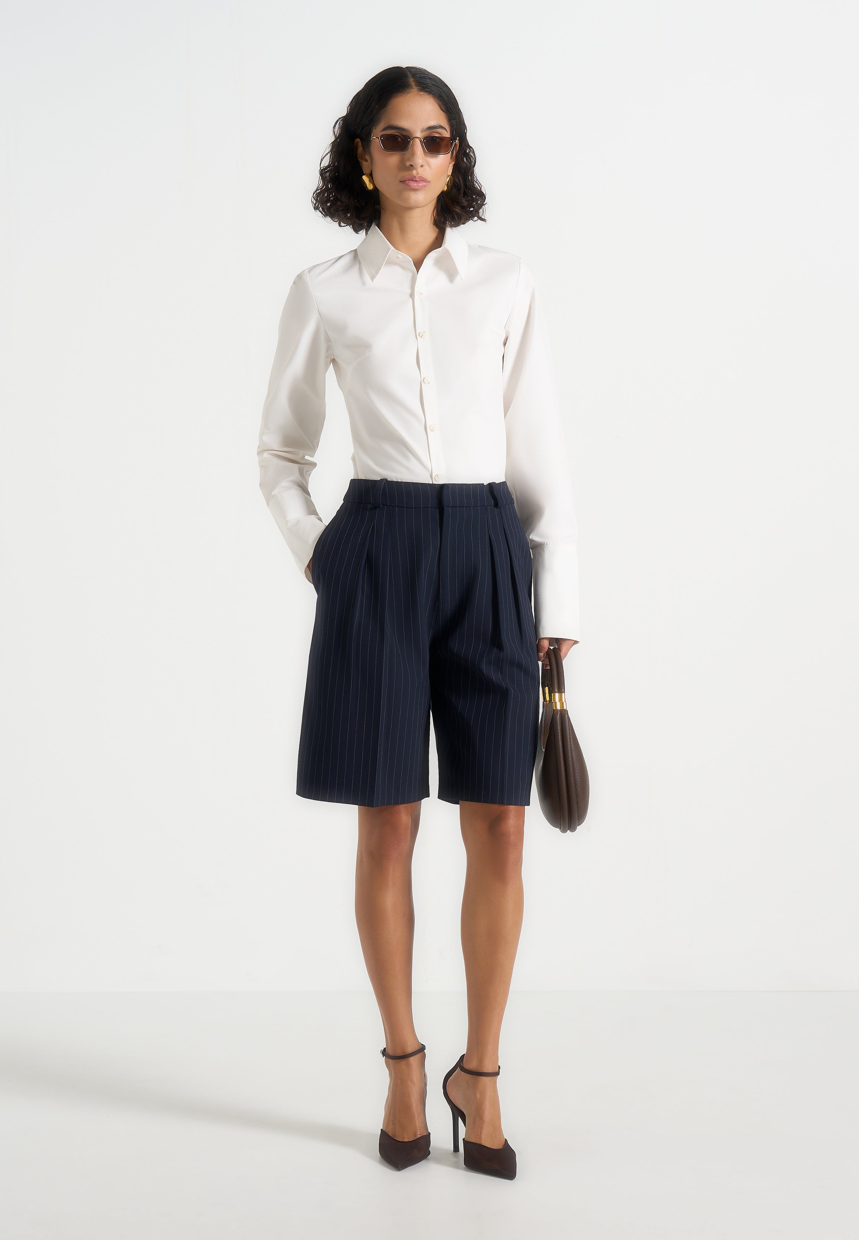 lorette-pinstripe-double-pleat-tailored-shorts-navy