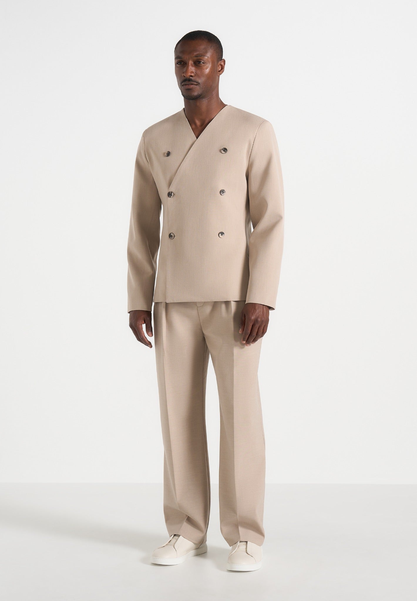 Timeo - Tailored Kimono Blazer - Beige 