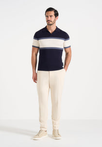 Enzo - Colour Block Polo Top - Navy