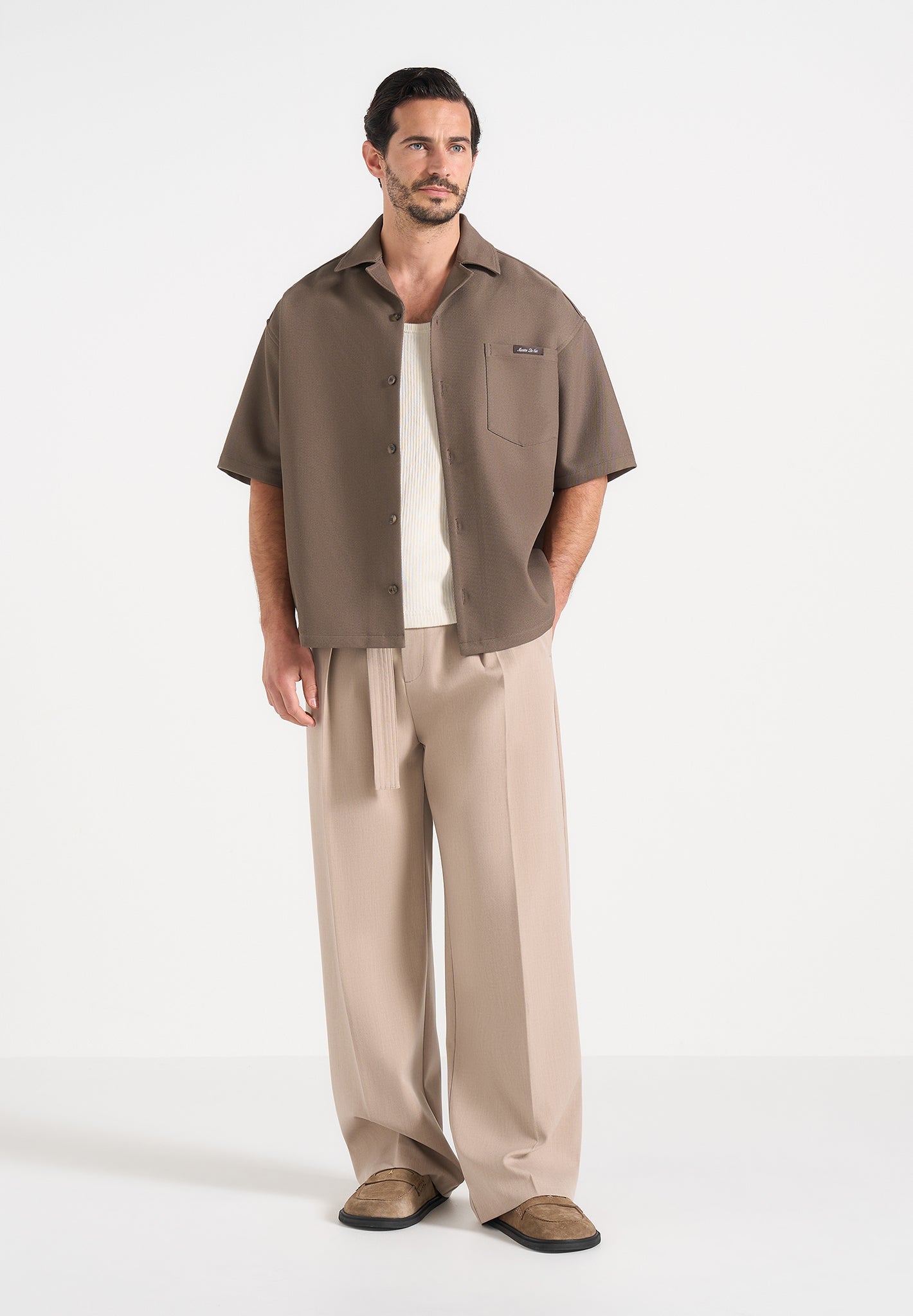 Brook - Unisex Signature Twill Boxy Shirt - Olive
