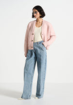 charlie-unisex-knitted-cardigan-pale-pink