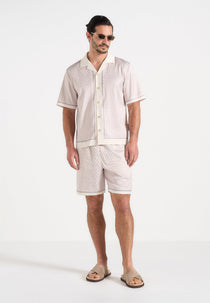 Idriss - Eiffel Monogram Resort Shirt - Cream
