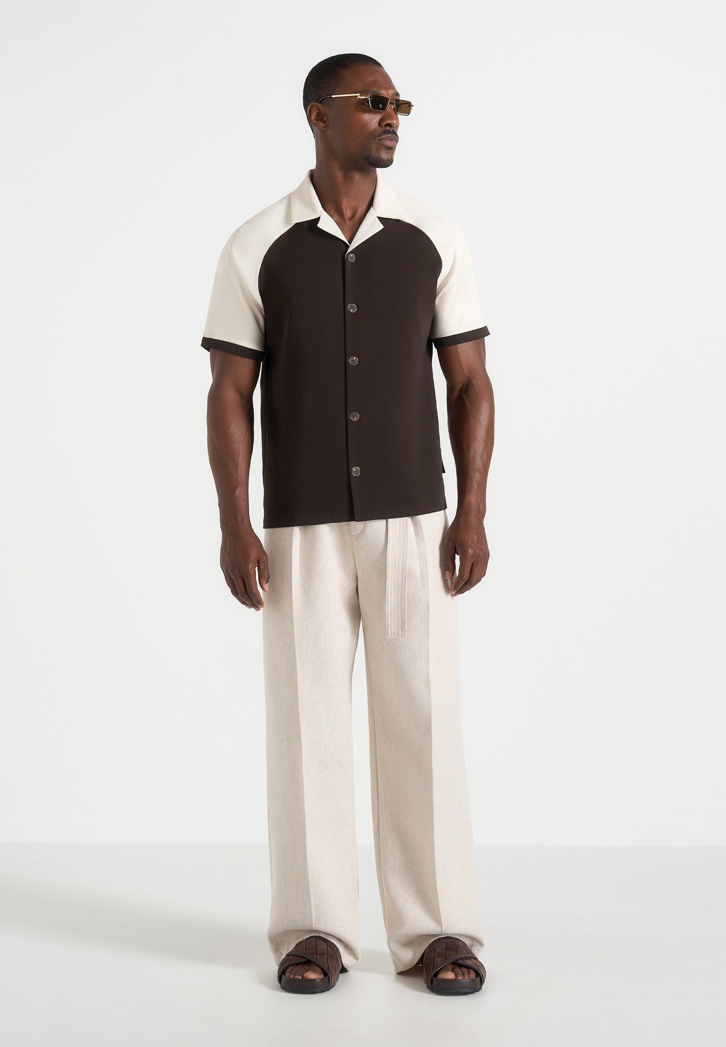 salim-contrast-raglan-shirt-brown-cream