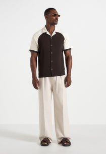 Salim - Contrast Raglan Shirt - Brown/Cream