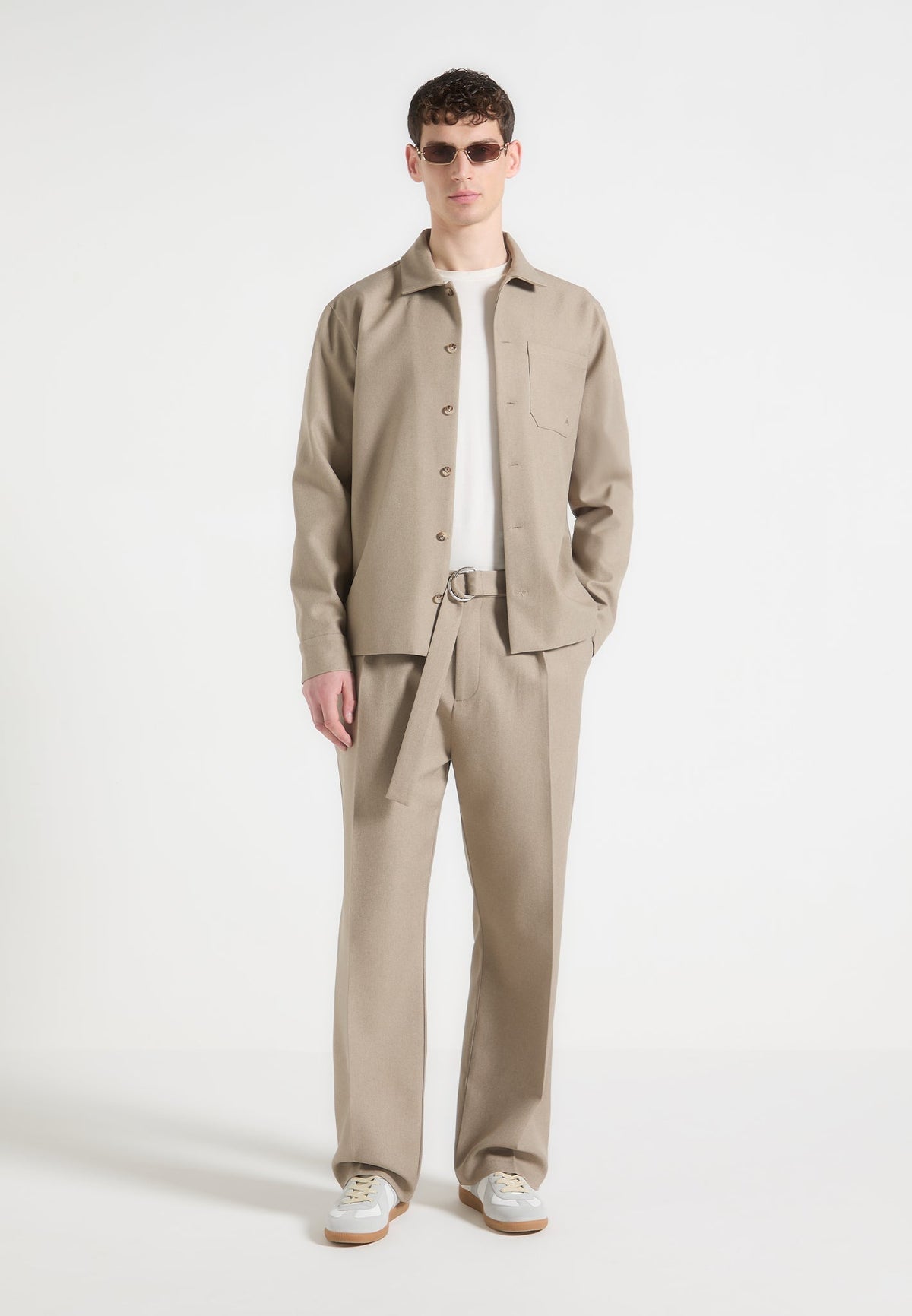 Valentin - Classic Tailored Long Sleeve Shirt - Beige