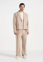 Silas - Tailored Cropped Blazer - Beige
