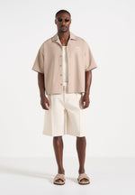 Alexis - Unisex Cote d'Azur Boxy Shirt - Beige