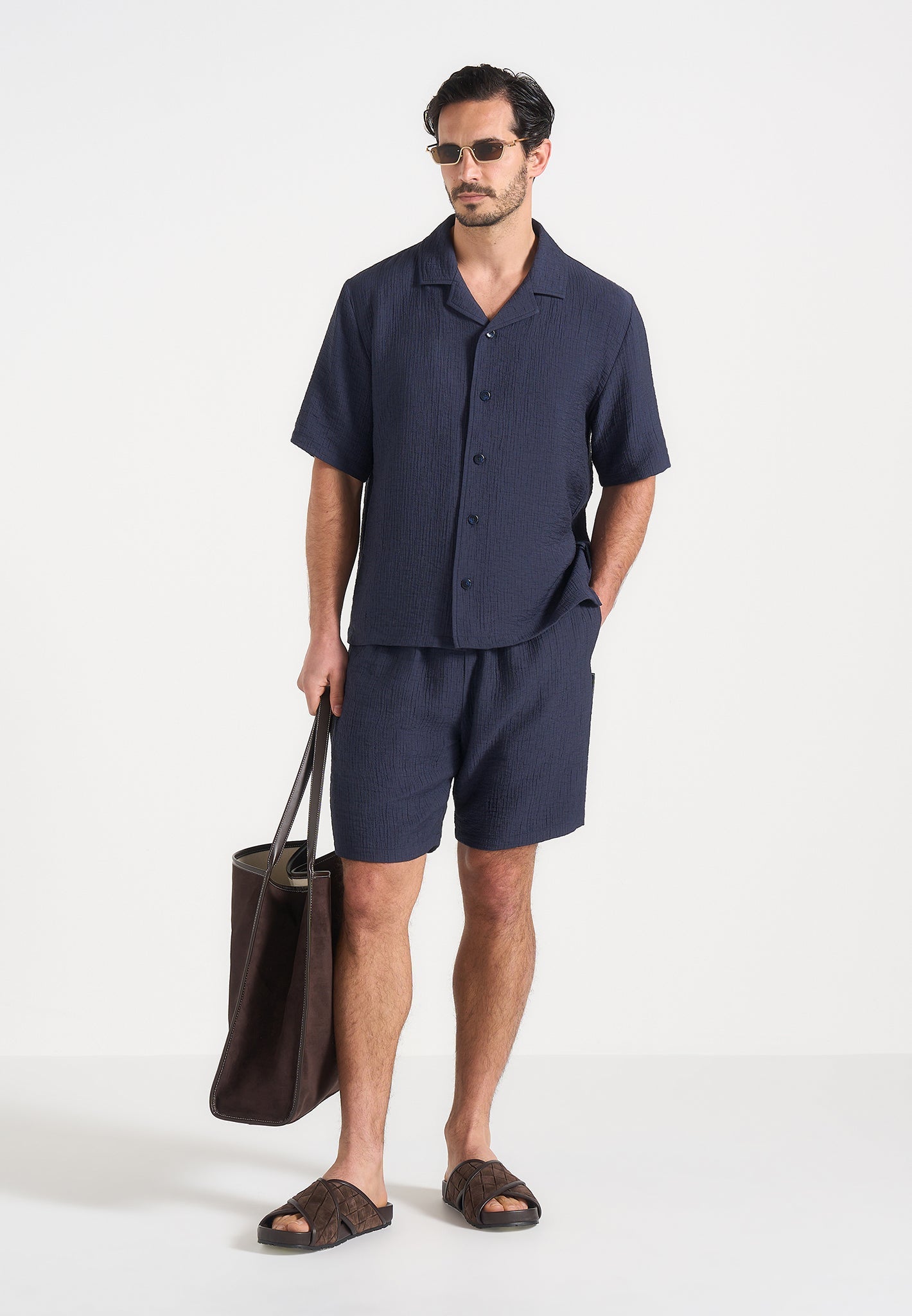 ari-unisex-textured-shorts-navy