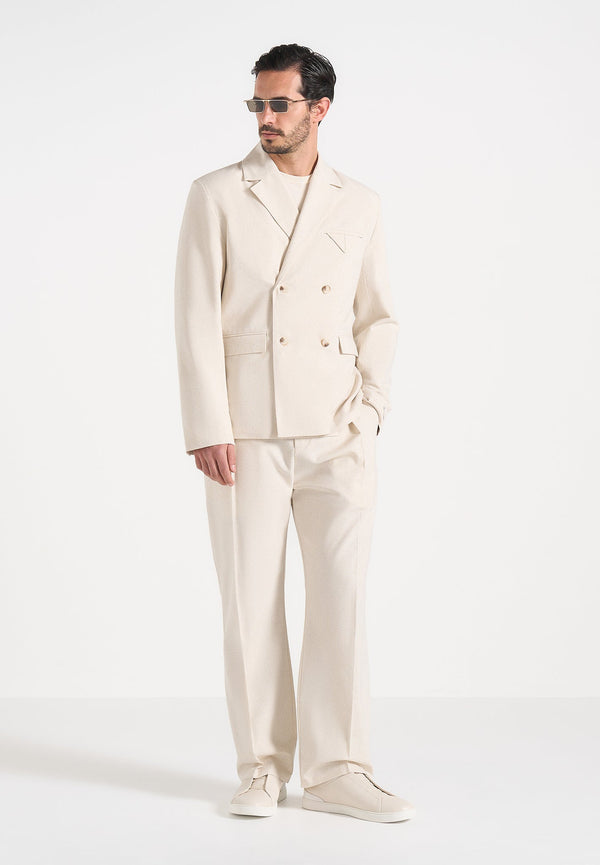 Didier - Double Breasted Linen Blazer - Natural