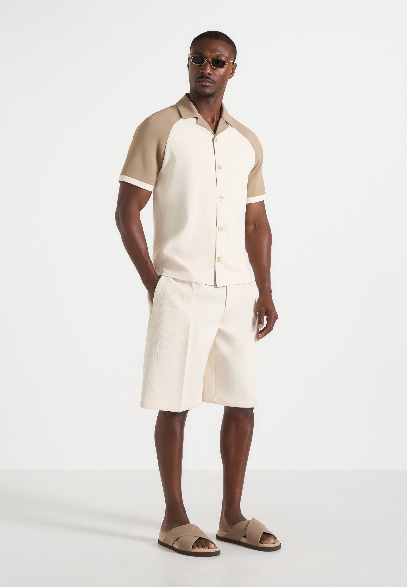 Auguste - Tailored Twill Bermuda Shorts - Cream