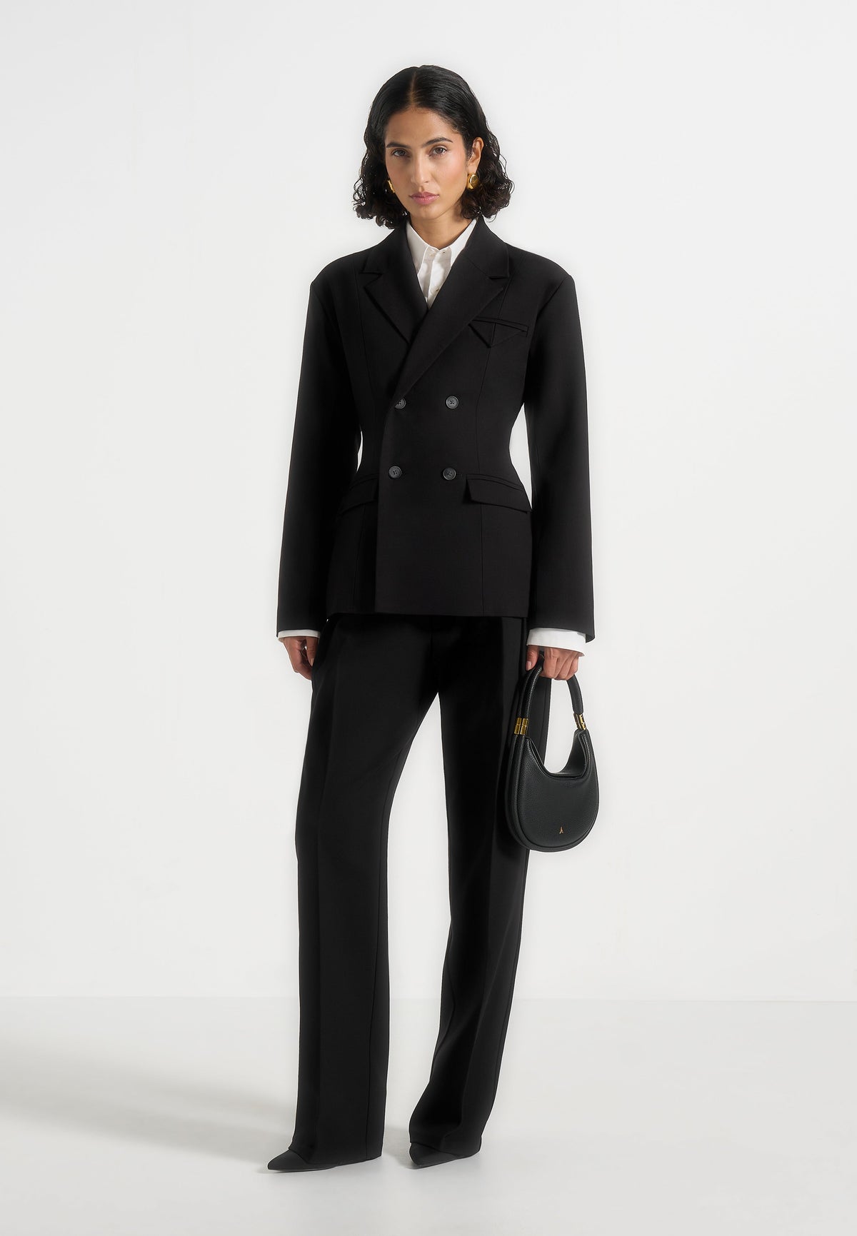 Maia - Double Breasted Blazer - Black