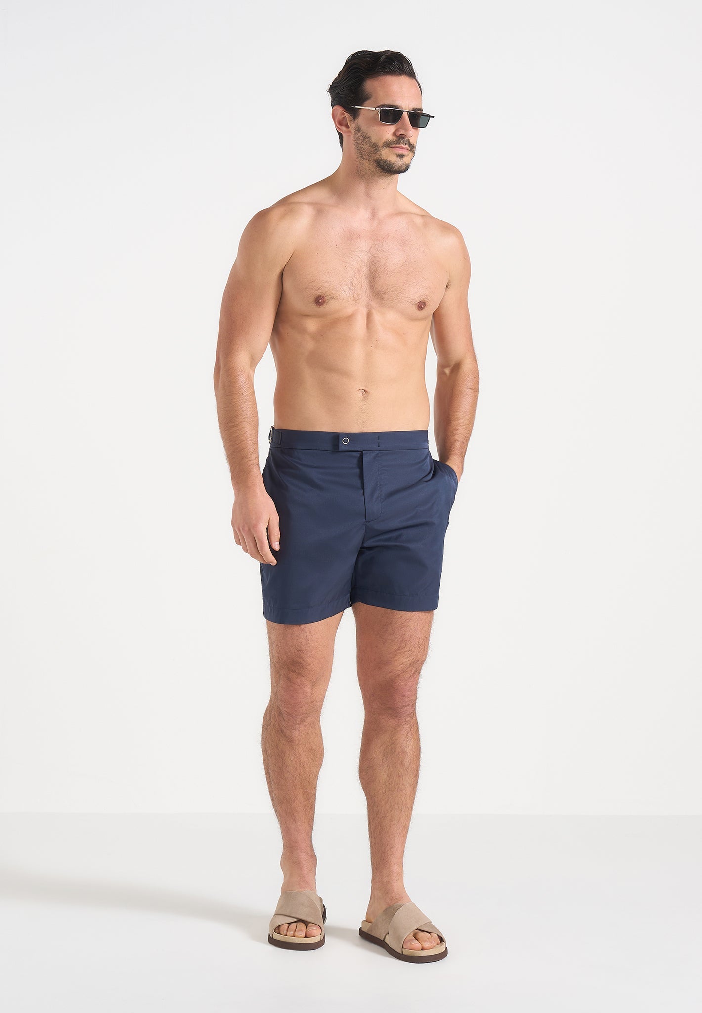 Brian - Polished Nylon Swim Shorts - Navy 
