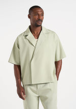 Abel - Boxy Double Breasted Tailored Shirt - Sage