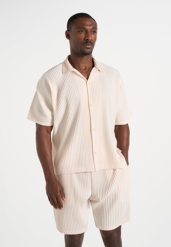 Justin - Pleated Boxy Shirt - Cream