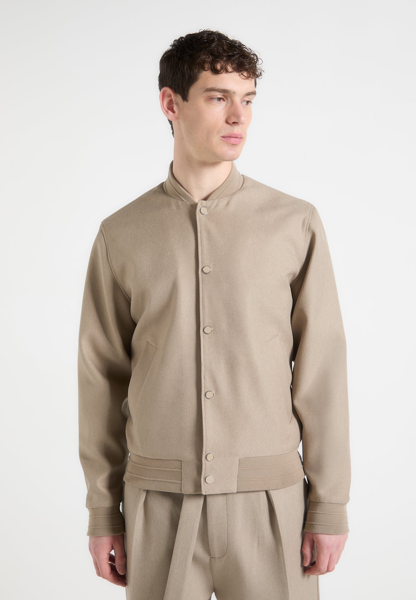 Tailored Bomber Jacket - Beige