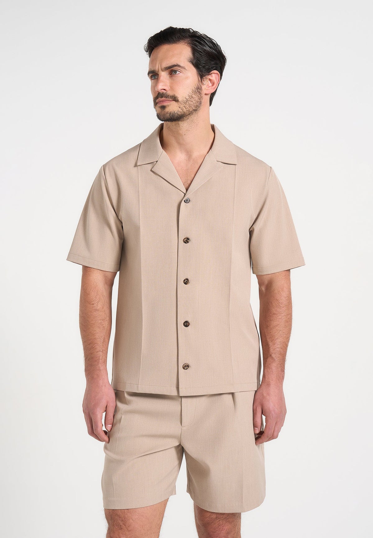Felix - Tailored Shirt With Crease - Beige