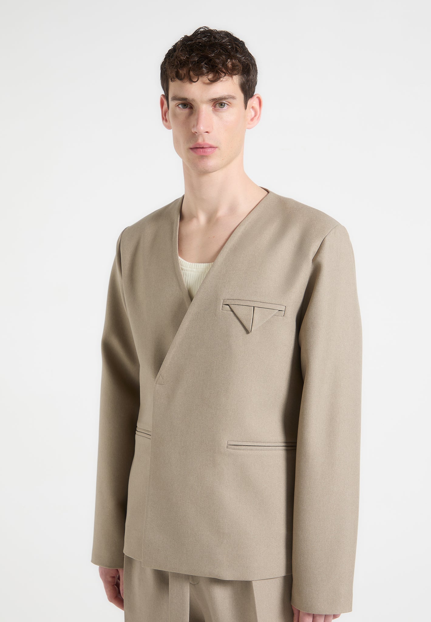 colin-collarless-double-breasted-minimal-blazer-beige