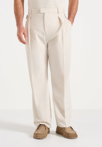 Dorian - Pleated Linen Pants - Natural