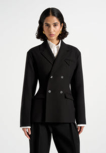 Maia - Double Breasted Blazer - Black