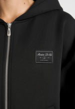 Ray - Unisex Neoprene Cropped Zip Hoodie - Black