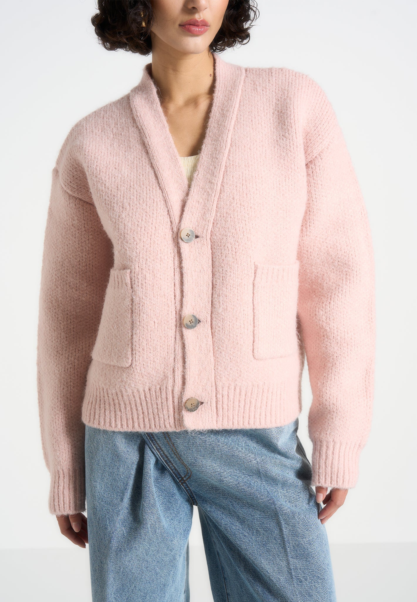 charlie-unisex-knitted-cardigan-pale-pink