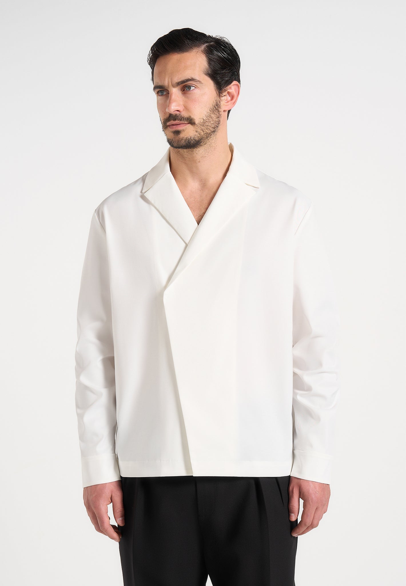 Alban - Double Breasted Shirt - White 