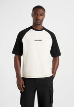 Unisex Signature Raglan Cotton T-Shirt - White/Black