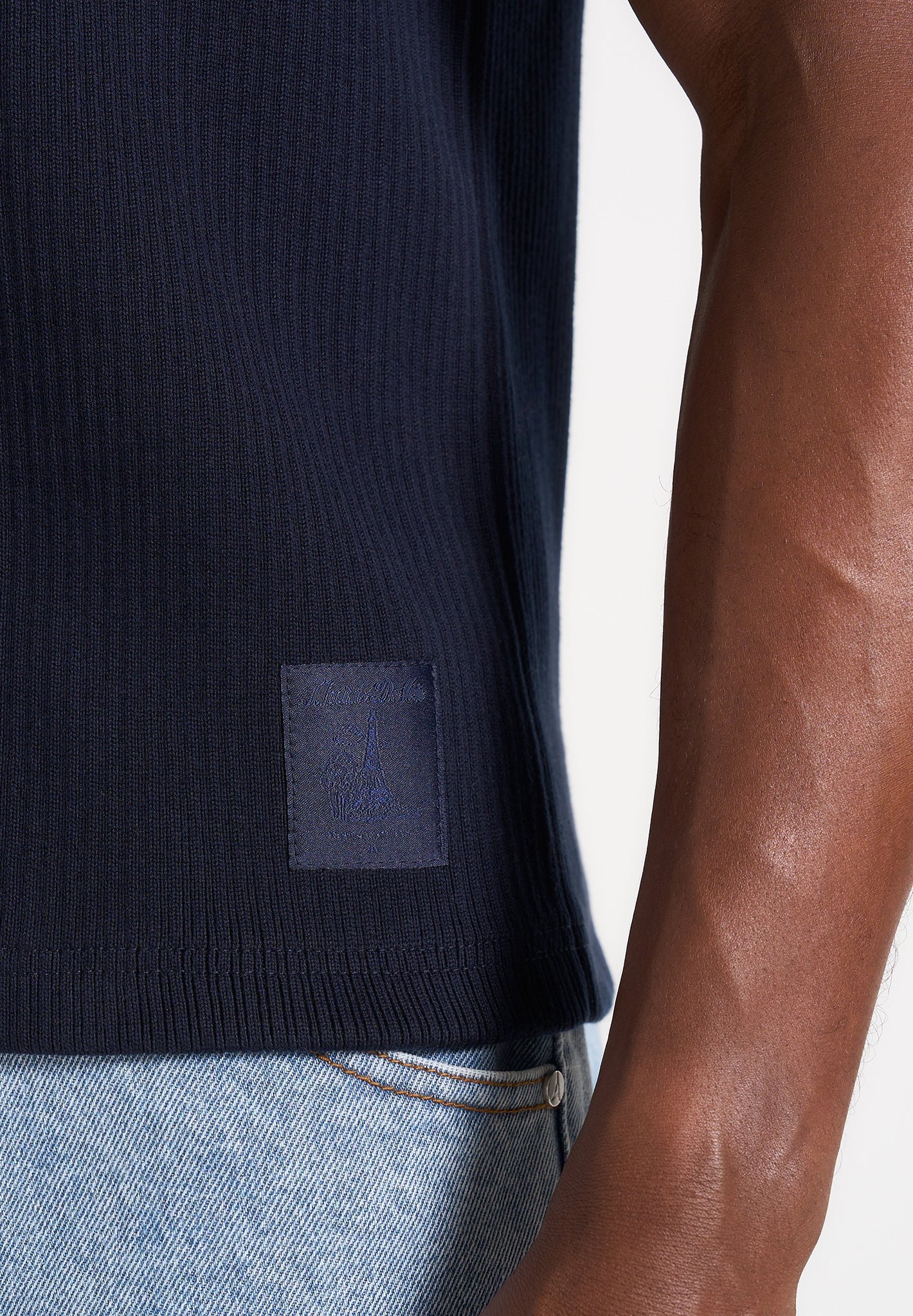 VS001 - Ribbed Cotton Tank Top - Navy