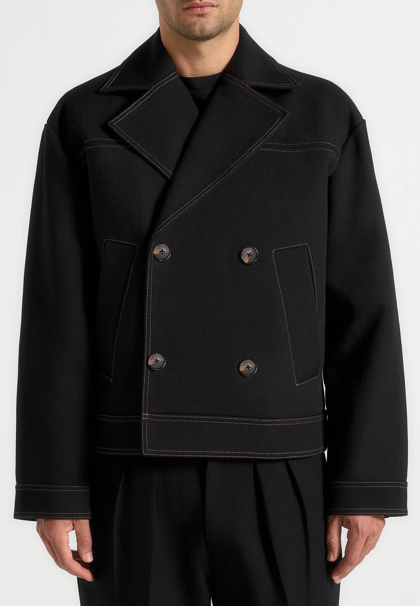 mika-unisex-tailored-double-breasted-jacket-with-contrast-stitch-black